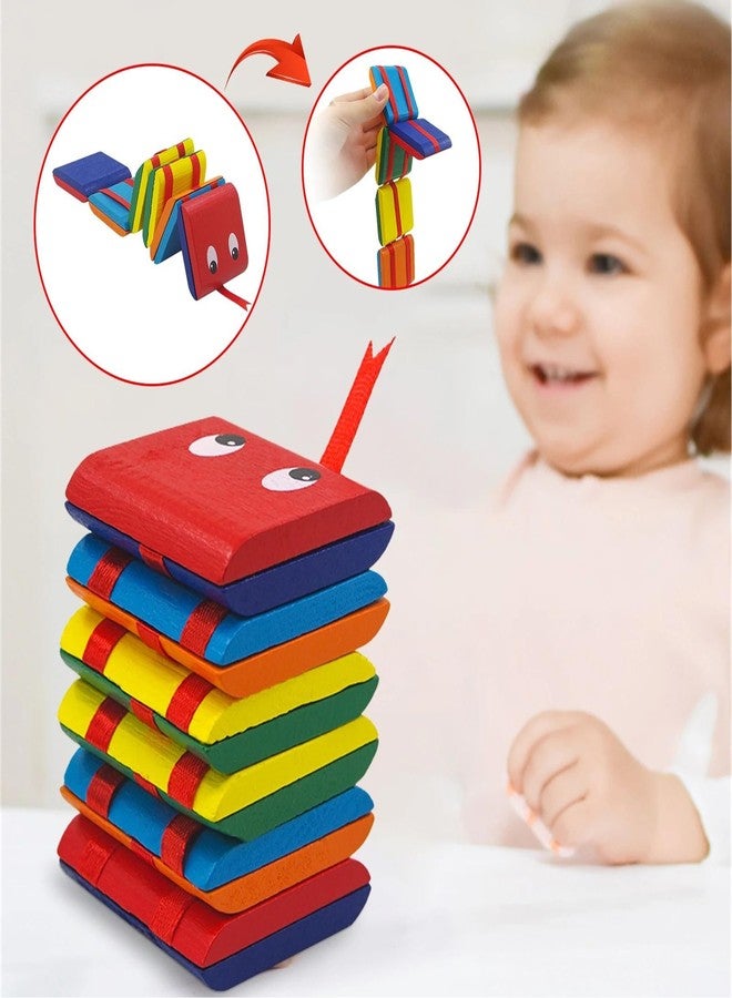 UPBEAT Wooden Toy Cascade Blocks, Toys, Natural Wood, Non Toxic, eco-Friendliness Toy, Safe and Child-Friendly, Montessori, Learning Toy (Pack of 1) - Image 2